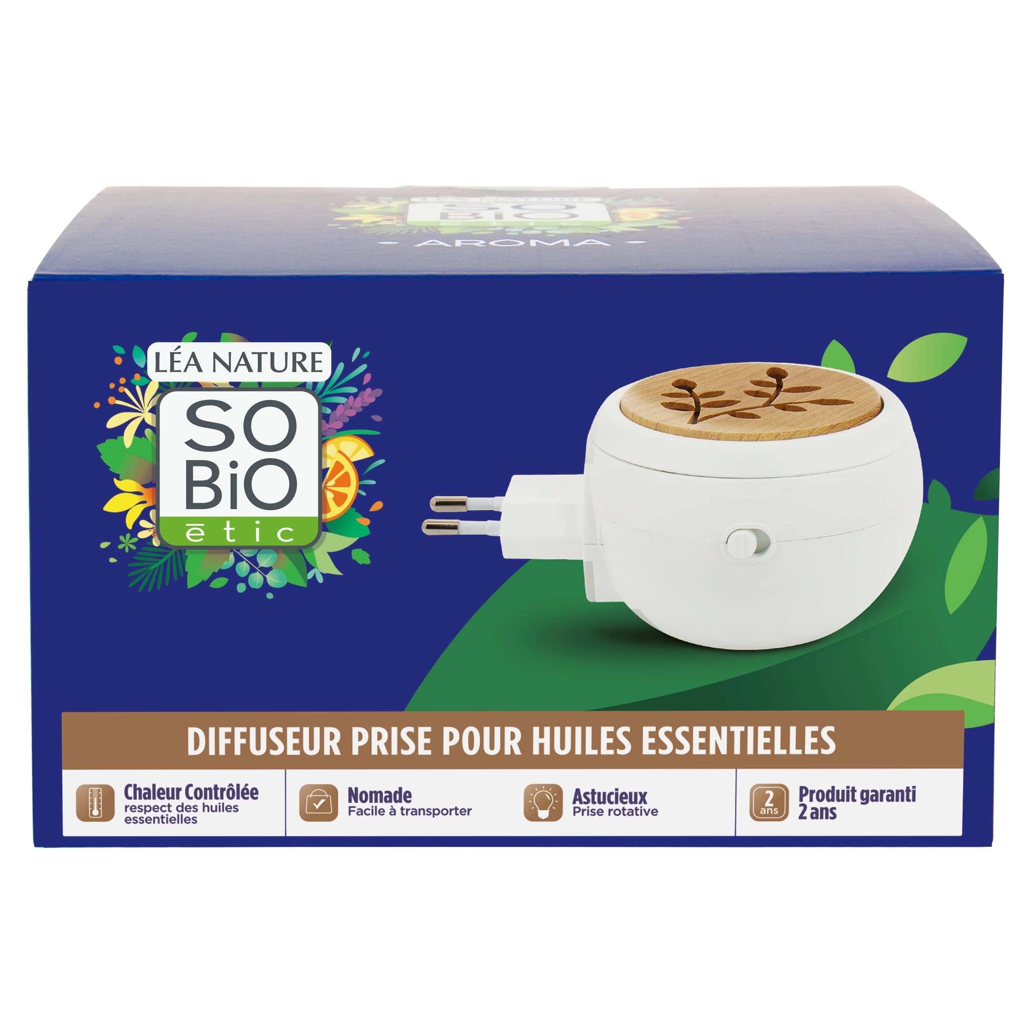 So'Bio étic - Diffuseur d'huiles essentielles en céramique - lumière Changeante (Lot de 2)