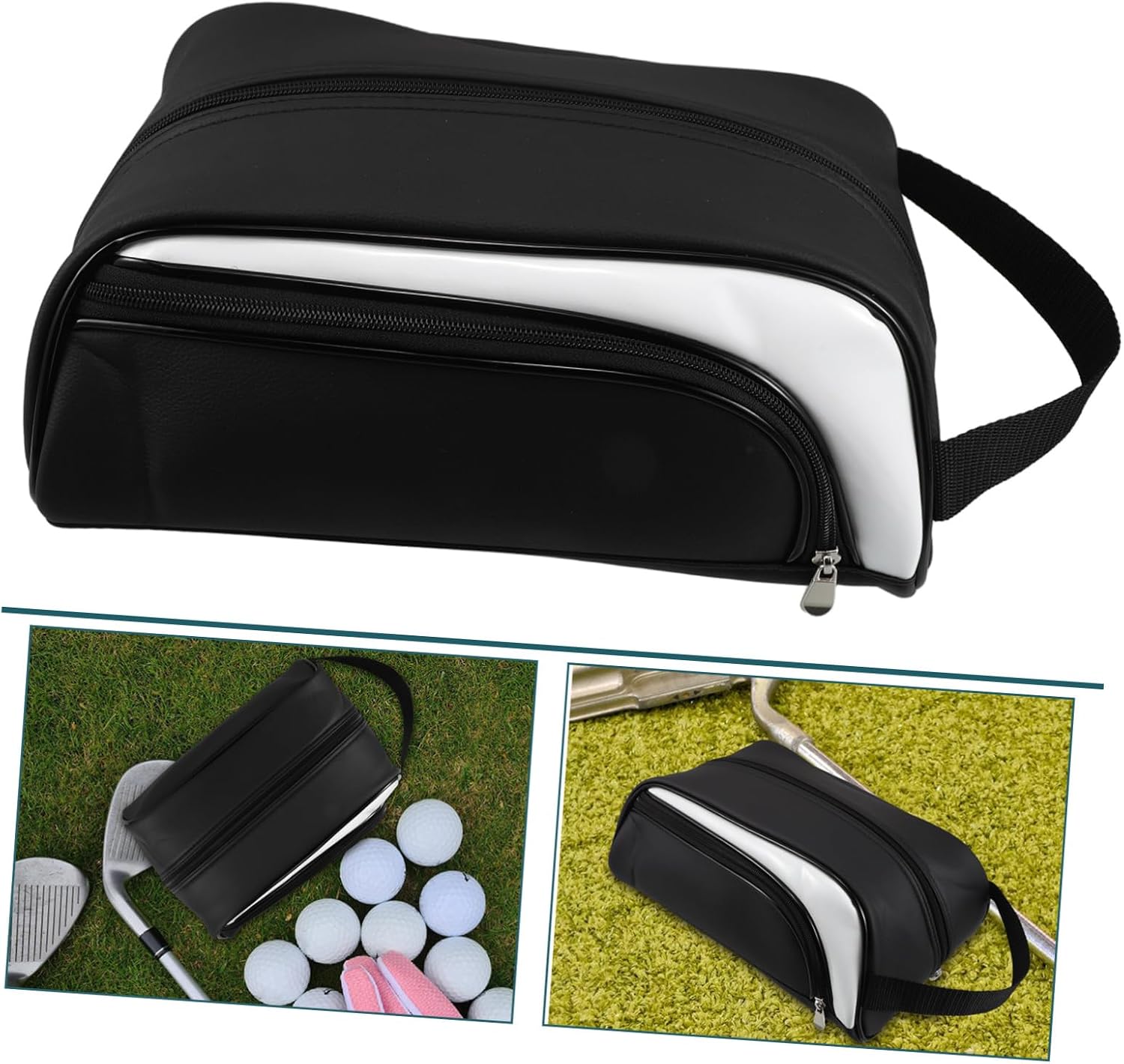LIFKOME Shoe Storage for Home Travel Stylish Golf Shoe Bag Protective Pu Coating Comfortable for Men's