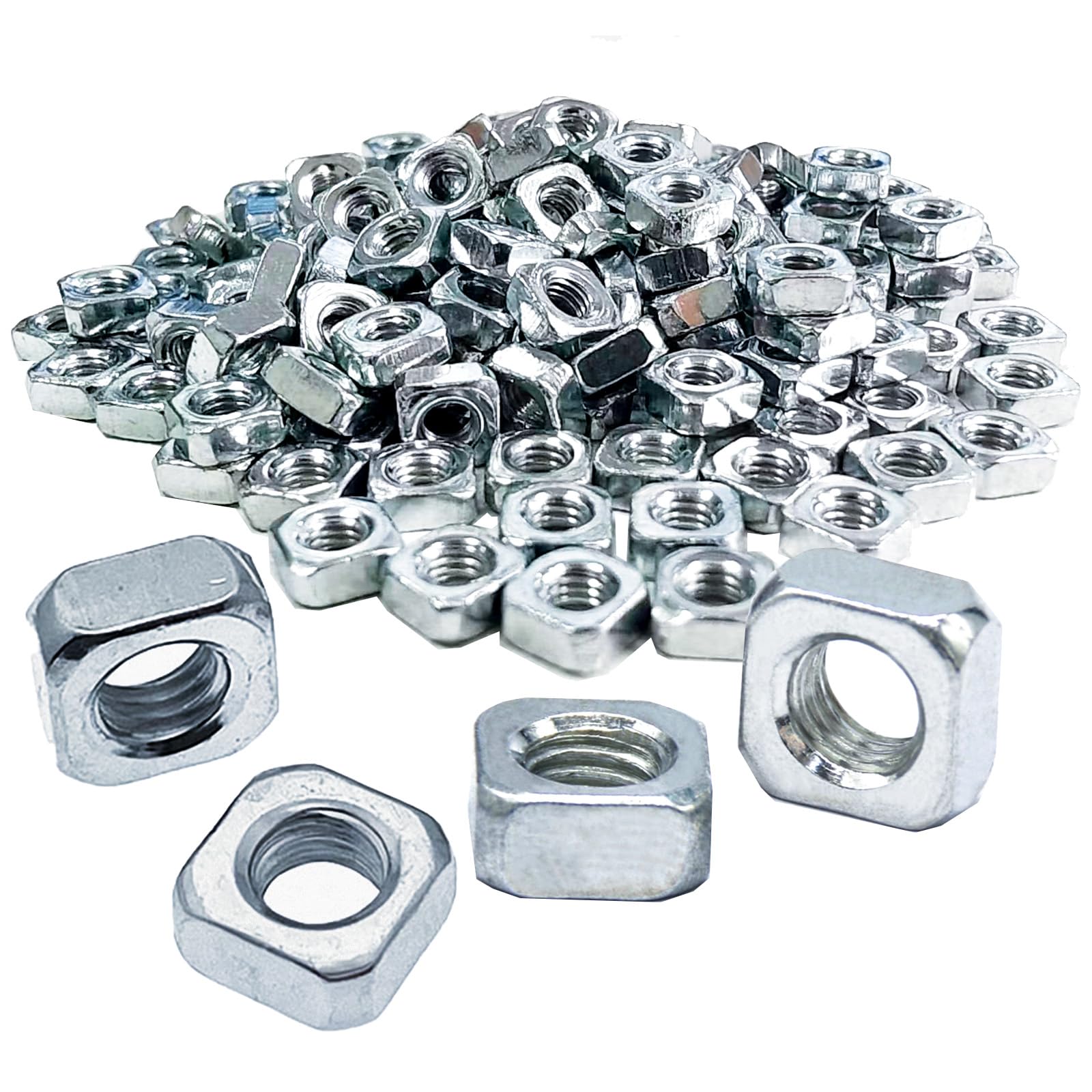 200 Pz Dadi Quadrati M3 da 3 mm in Acciaio Inox, Dadi Filettati Anticorrosione per Macchine, Strumenti di Fissaggio e Applicazioni Industriali
