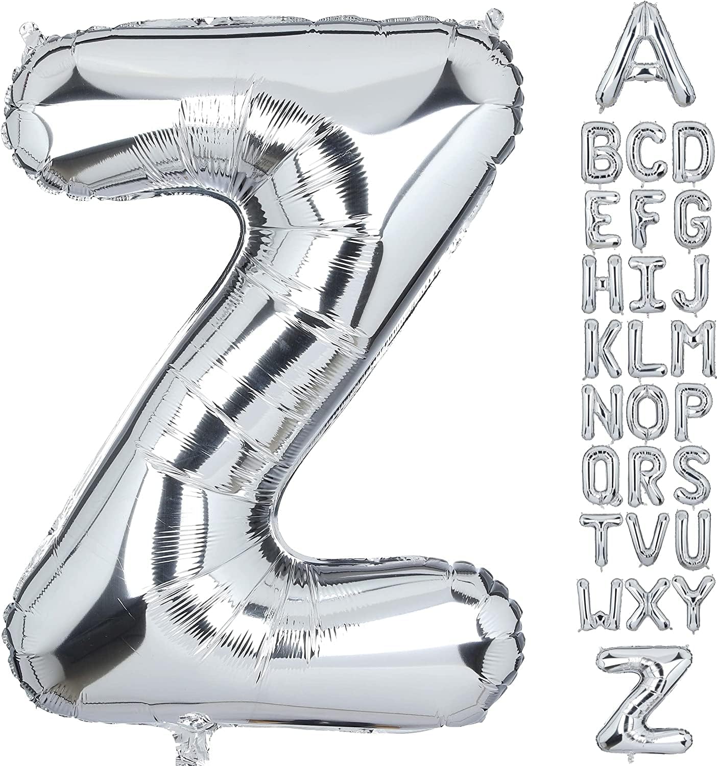 Giant Letter A Foil Helium Balloons Big Single Mylar Balloon Birthday Party Decoration Supply Baby Shower, Silver 32 Inch, S229-ZS
