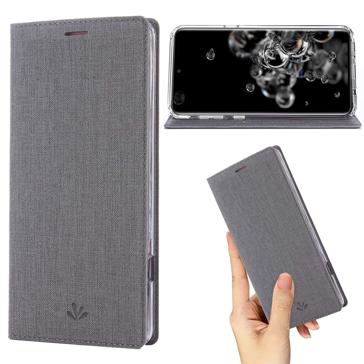 DLHLLC Samsung Galaxy S20 Case,Premium Flip Leather Wallet Case Stand Kickstand Card Slot Magnetic Full Body Protective Cover Clear TPU Bumper Thin Case for Galaxy S20 S20 Ultra