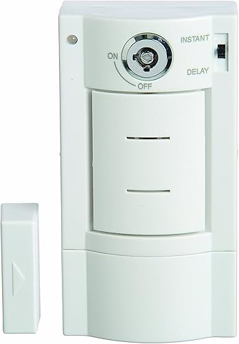 Xodus Innovations HS4313B Alarma inalámbrica para puerta de seguridad para el hogar con batería con entrada de llave, color blanco