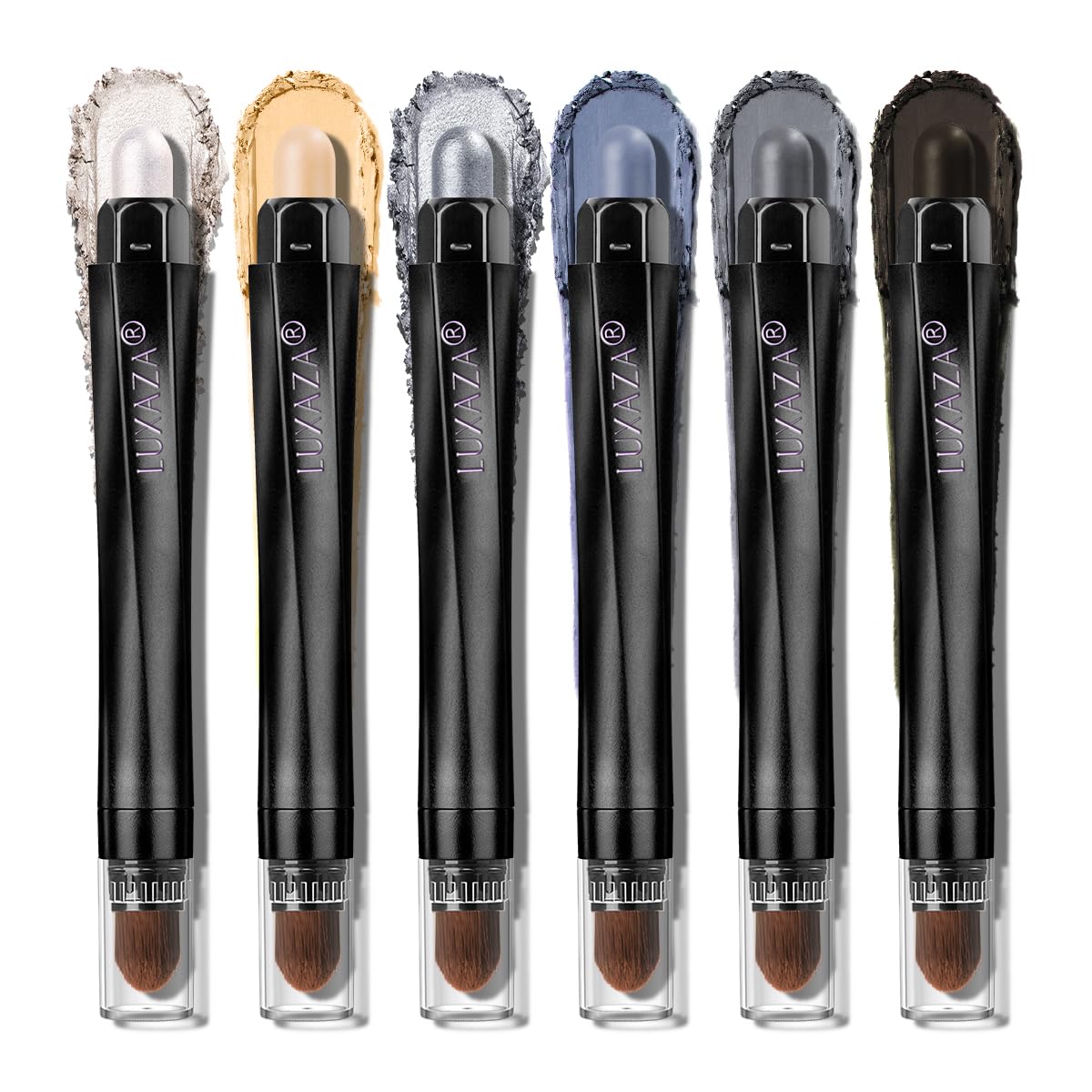 Blue Eyeshadow Stick Makeup 6PCS Set, Metallic Shimmer Matte Cream Eye Shadow Palette Eyeliner Brightener Pencil Crayon - Mermaidcore