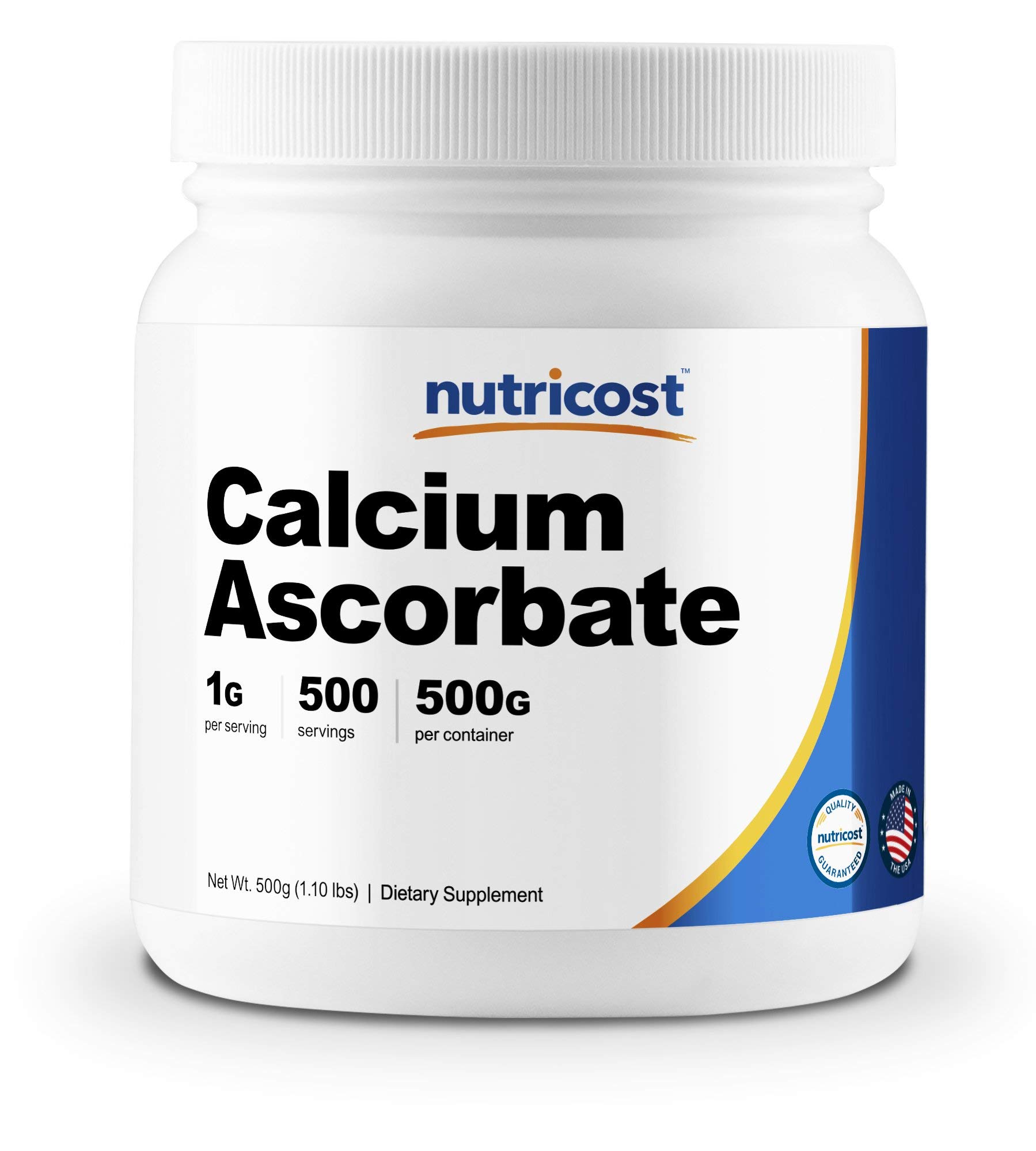 Nutricost Calcium Ascorbate(Vitamin C) Powder, 500g - Non-GMO, Made in the USA, 500 Servings