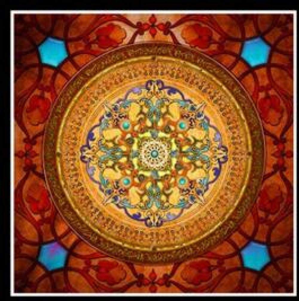 Tableau Mandala Bouddha doré – 4 panneaux (30 × 40 cm