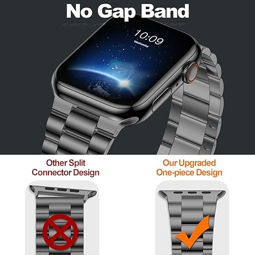 Miniatura 3 de iiteeology Correa ligera de acero inoxidable diseñada para Apple Watch Series 1-11, 42mm, 41mm, 40mm, 38mm, SE2 y SE3, correas de reemplazo iWatch