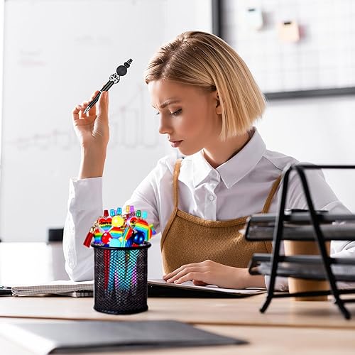 Miniatura 6 de Qilery Kit de 750 bolígrafos de cuentas para bricolaje, 50 bolígrafos de plástico a granel, incluye tarjetas de agradecimiento y bolsas de embalaje