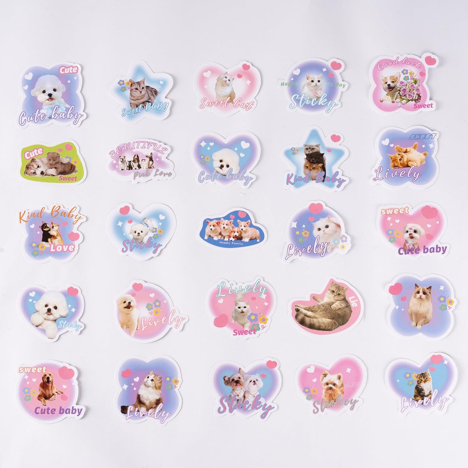 60 PCS Cat and Dog Stickers, Self-Adhesive Waterproof Decal for Laptop, Skateboard, Motorcycle, Notebook - Image 5