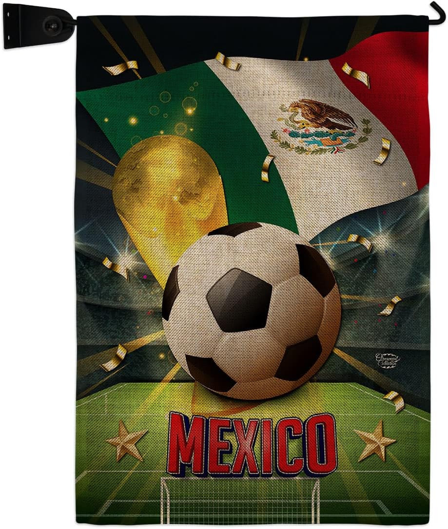 FIFA World Cup 2022 Team Mexico Flag Outdoor Home Decor Burlap Banner Room Wall Art Patio Porch Lawn Club Bar Decorations Tapestry Yard Sign Sports Fan Trophy Game Champion Soccer Gifts Made In USA