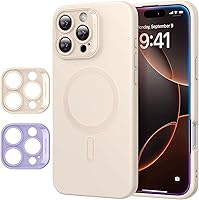 Vista 10 de ESR Serie Cloud Funda para iPhone 15 Pro con MagSafe, soporta carga magnética, delgada, de silicona líquida, absorción de golpes, protección
