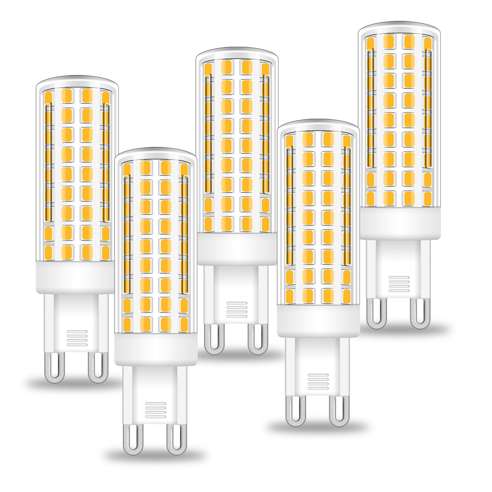 BROLSKUN G9 LED Warmweiss 9W Ersetzt 75W-80W Halogenlampe Leuchtmittel G9 Stiftsockellampe Led Esstischlampe 220V-240V Nicht Dimmbar 3000K Glühbirnen, 5er Pack