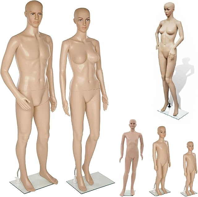 Male Female kids Model SKIN Mannequin Shop Window Mannequin, Rotatable and Portable, Metal Base - Models Free Next Working Day Delivery (KIDS (B1 X 110CM))