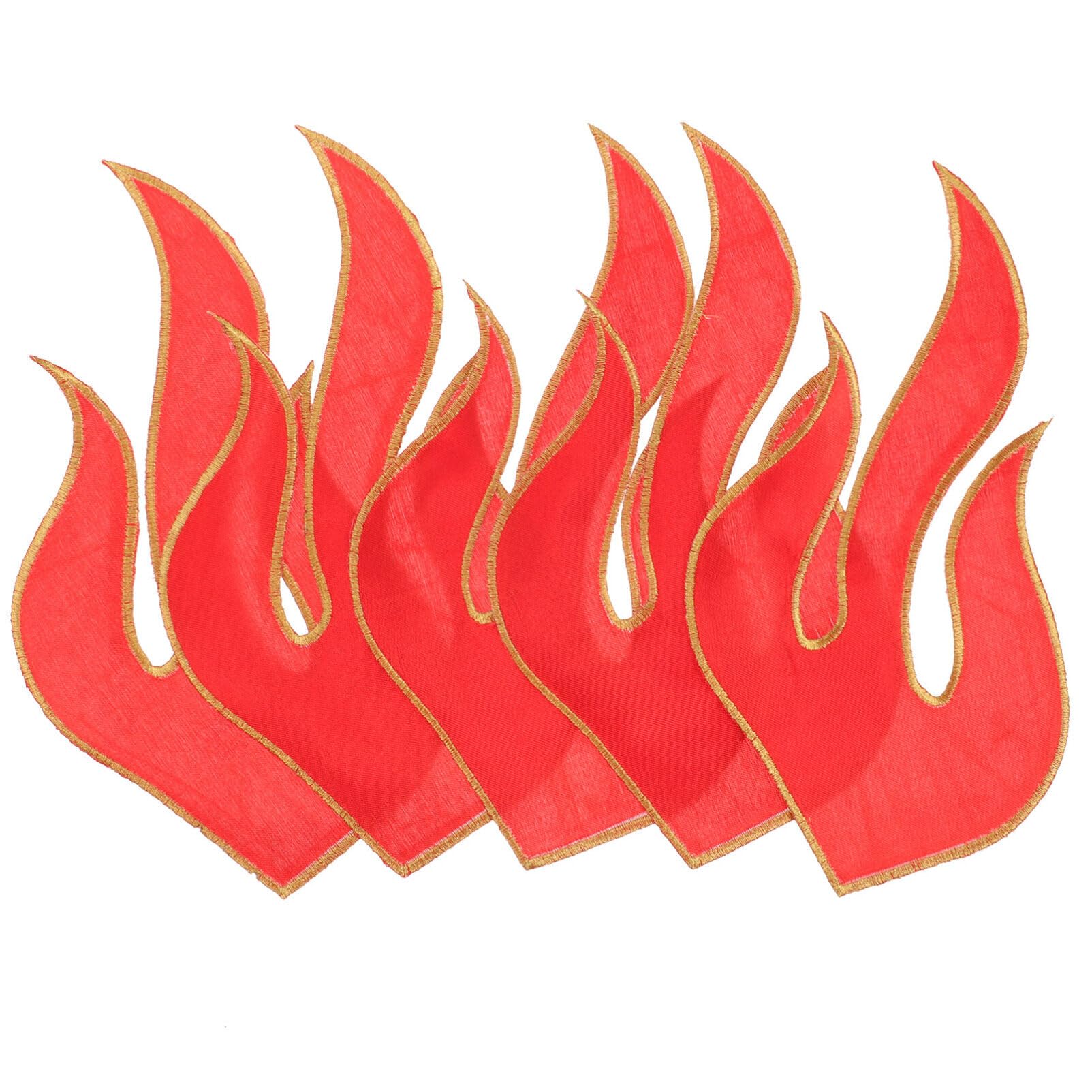 Patchs en fil de broderie flamme rouge thermocollants pour finitions de vêtements