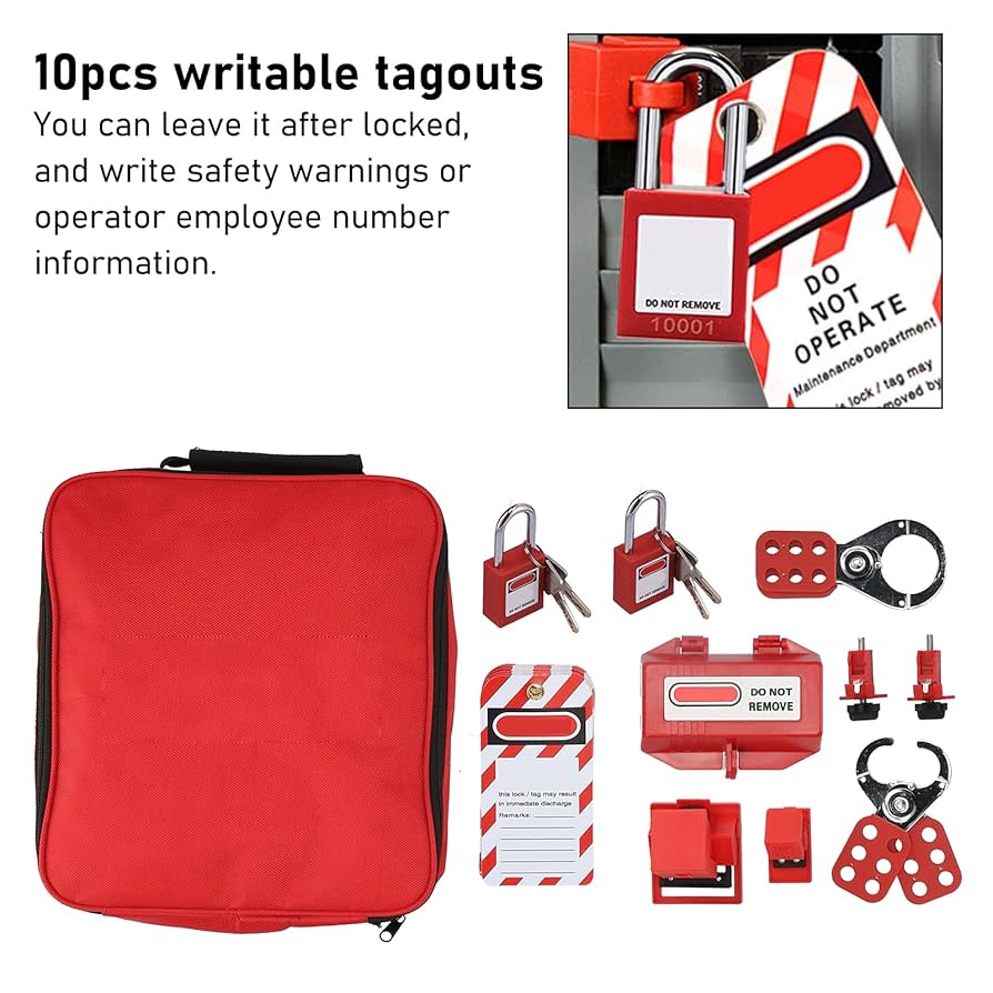 1 Set Electrical Lockout Tagout Kit Plastic For Great Addition To Machinery, Electrical Equipment, Industrial Work, And More
