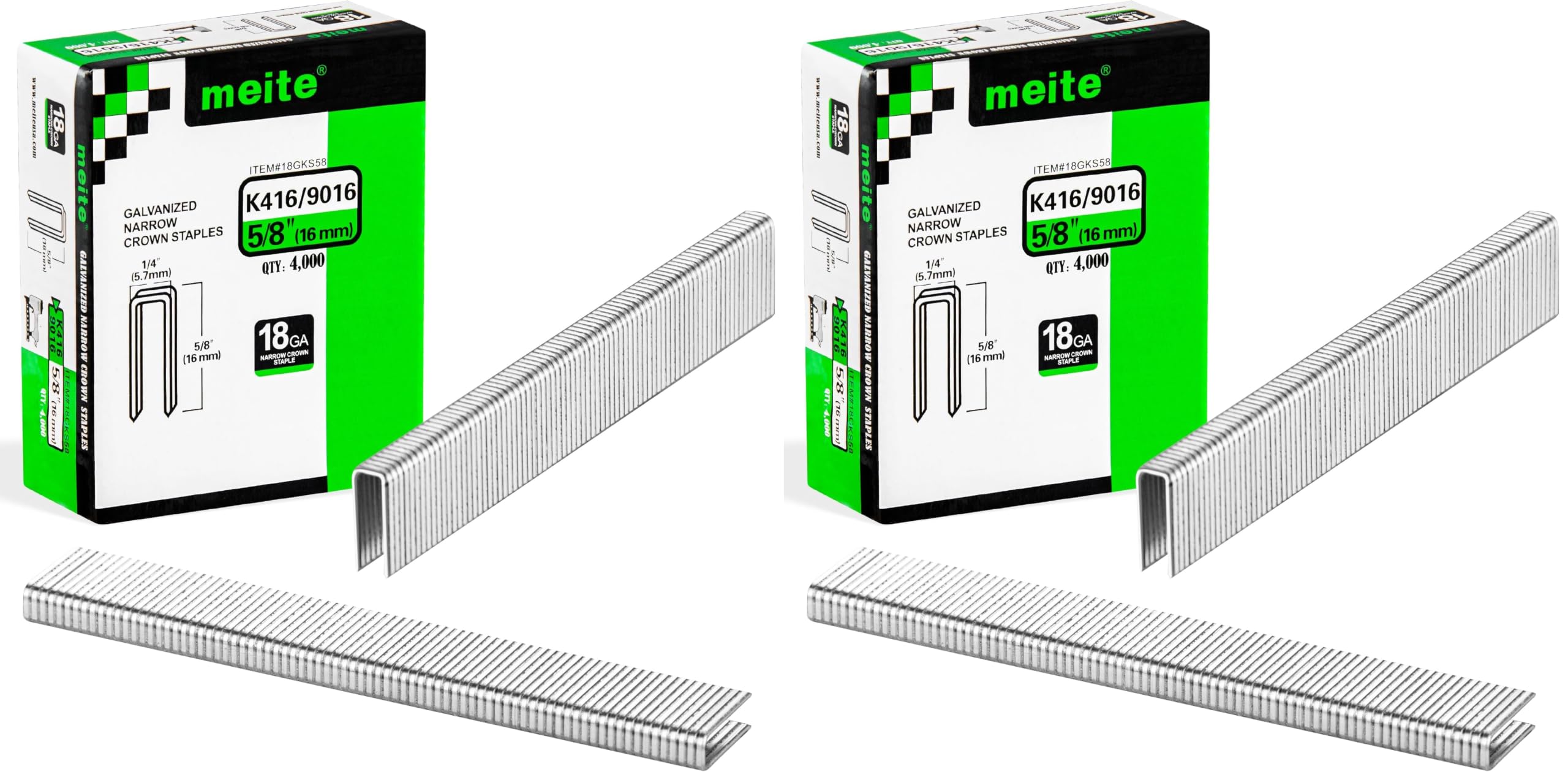meite 18 Gauge 1/4-Inch Narrow Crown Staples, 1-1/4-Inch Length Heavy Duty Galvanized Upholstery Staples for Electric or Pneumatic Narrow Crown Stapler Guns (4,000 PCS) — Amazon image 23