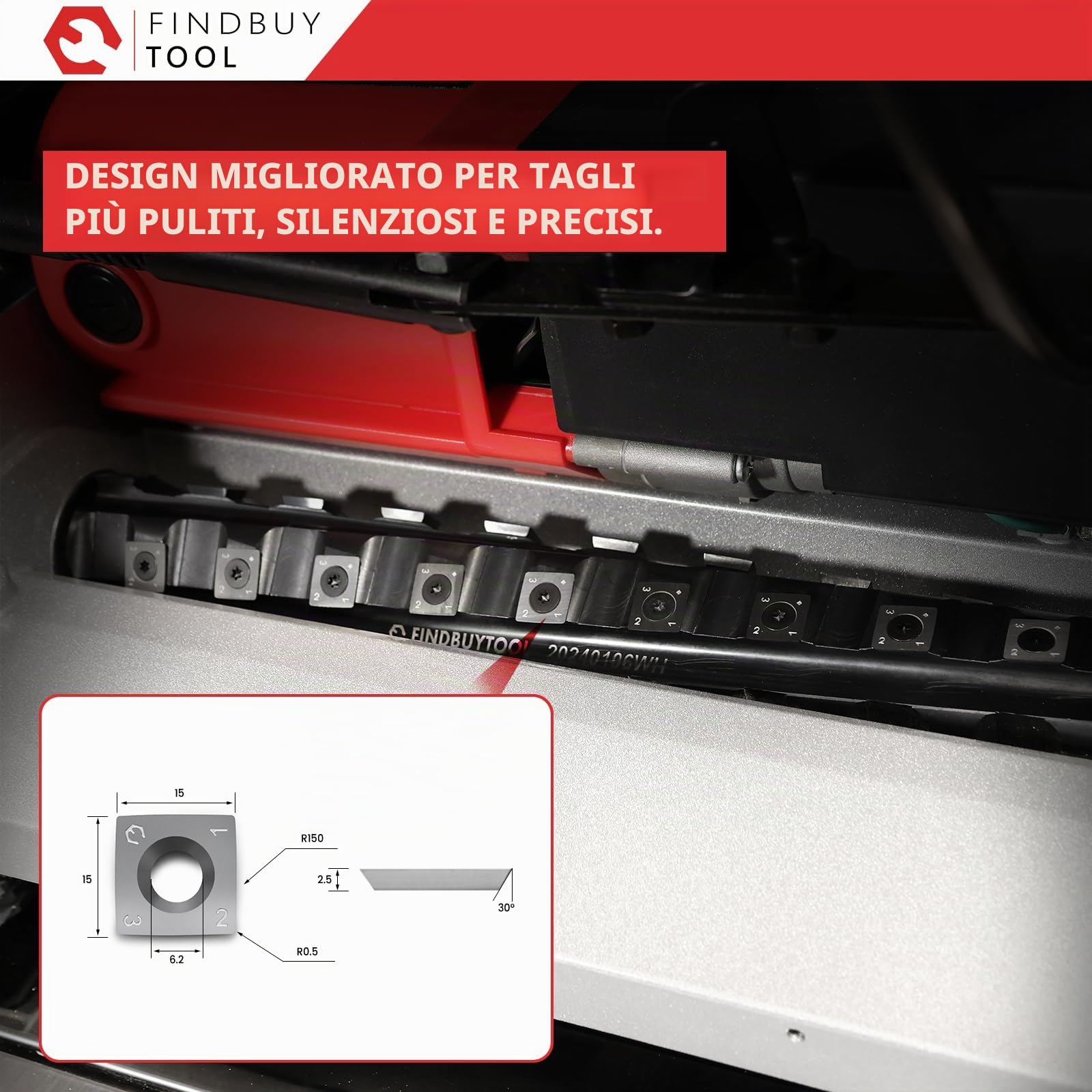 FindBuyTool - Testa di taglio elicoidale da 12,5 pollici per pialla DeWalt DW733/DW734 - Design a spirale a 4 file con 56 inserti in carburo, rivestimento in ossido nero - Aggiornamento lama di