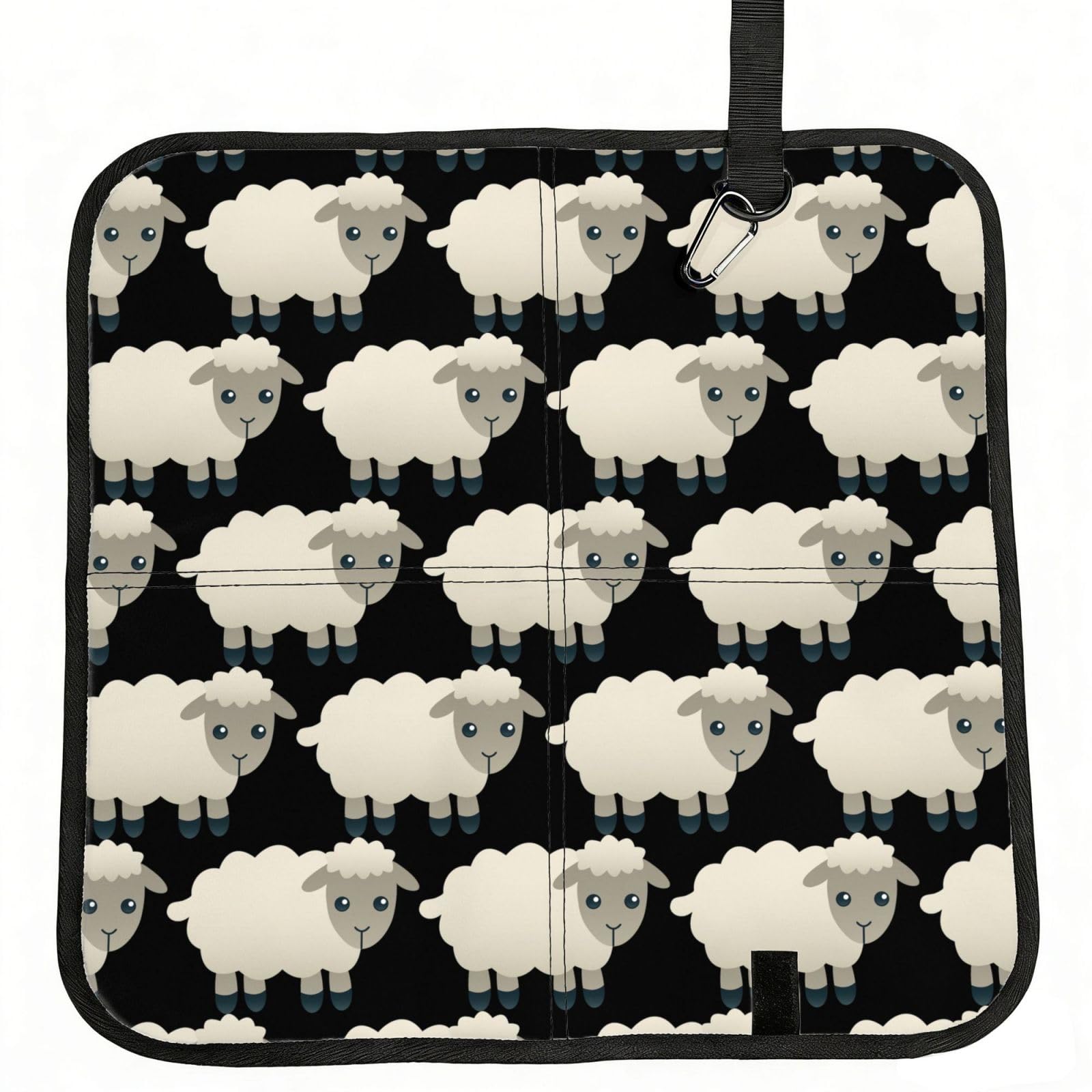 KAPPTYY Sheep Printed Bleacher Seat Cushion PE Foam Filling, Foldable Sitting Pad for Concert Stadium Events
