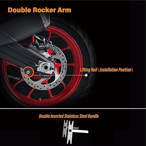 Miniatura 6 de Soporte de motocicleta elevación de motocicleta movible de 360 elevación de ruedas delanteras traseras de motocicleta resistente soporte de