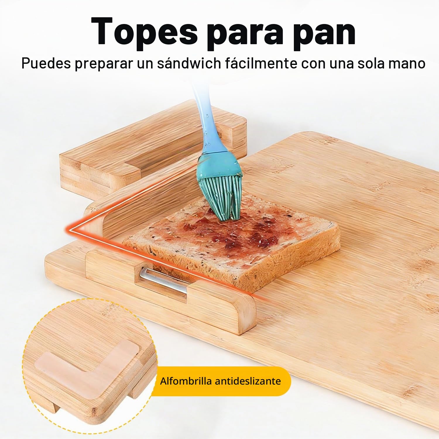 Tabla de cortar con una sola mano, 6 en 1, con topes y picos, antideslizante, tabla de cortar de madera adaptativa con una sola mano, para amputados y discapacitados, tabla de cocina multifunción para
