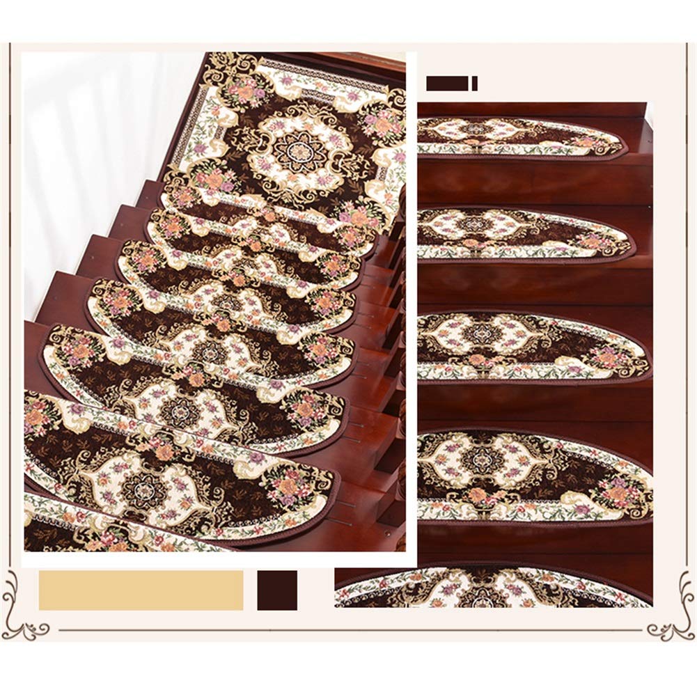 Almohadillas para escaleras Alfombra para escalones 5 Piezas Escalera en Espiral Alfombra para escalones Alfombra para escaleras, patrón Europeo Almohadilla para escalones Antideslizante Alf