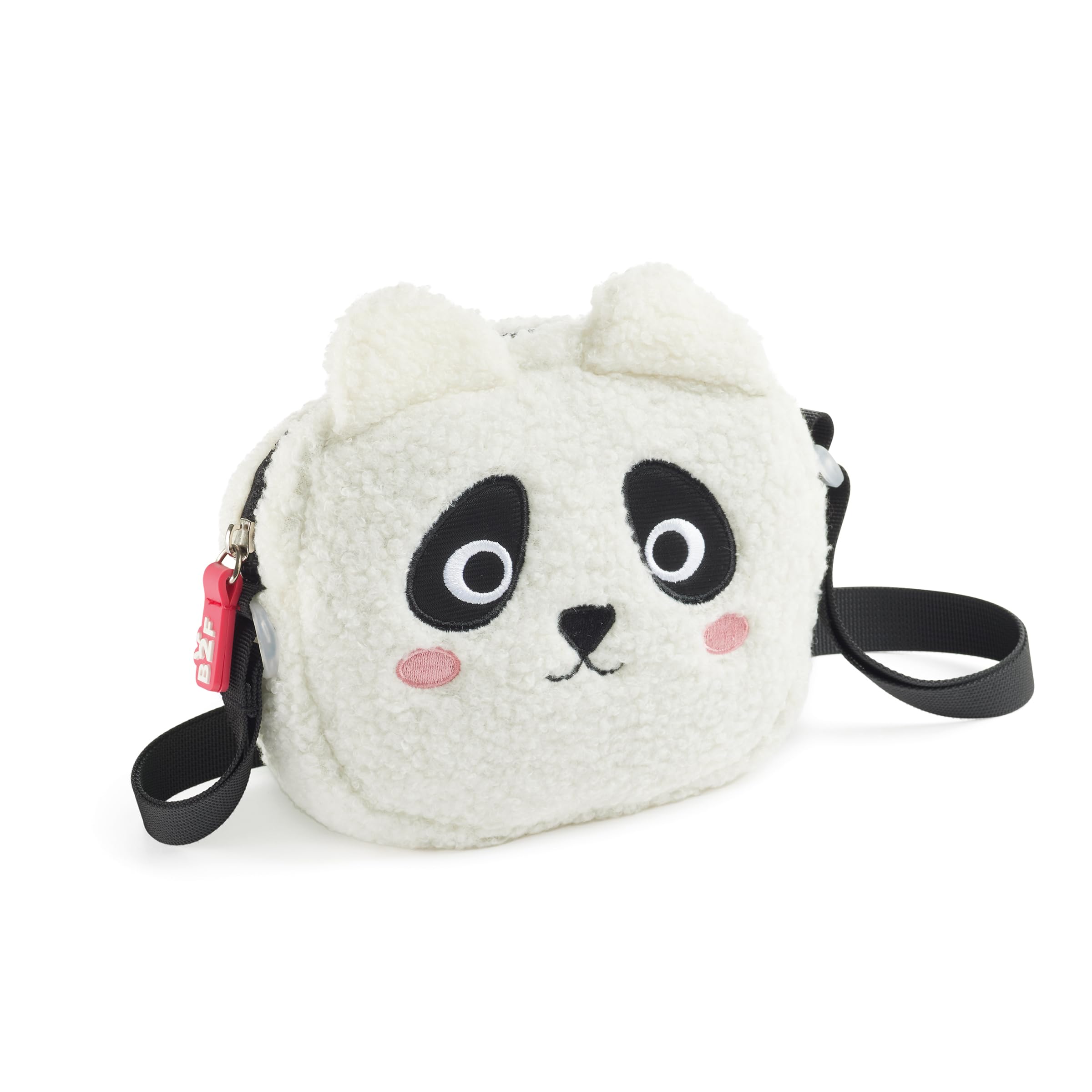 Back2Fun Borsa Pelosa Panda B2F, Borsa a tracolla unisex per bambini, 175 x 160 x 35 mm, bianco, 175 x 160 x 35 mm