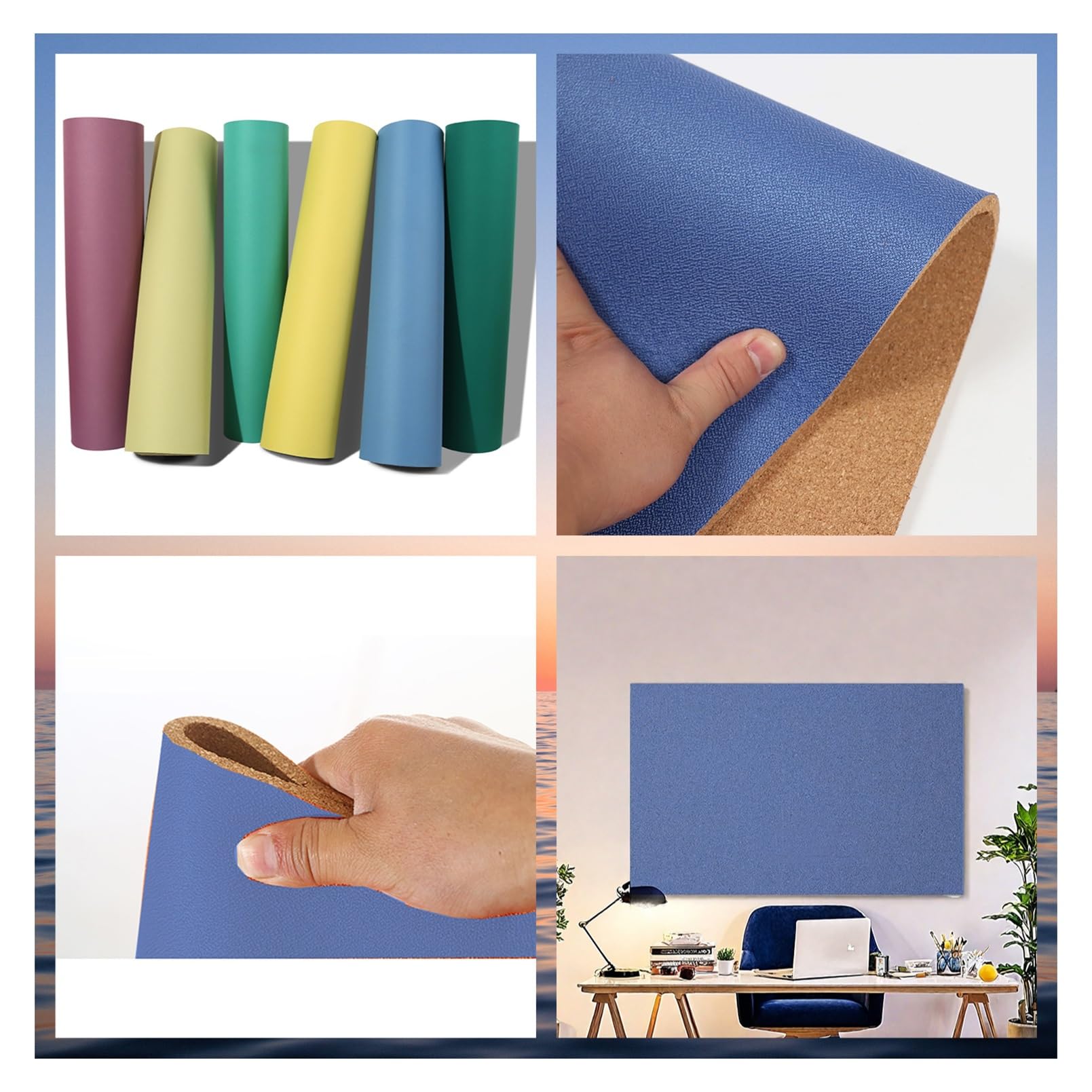 Rouleau de liège non adhésif pour tableau d'affichage - 1 bande de tapis en liège bleu de 7,6 cm d'épaisseur (0,7 m x 2,5 m) - Fournitures de bricolage idéales pour le bureau, la maison et l'école