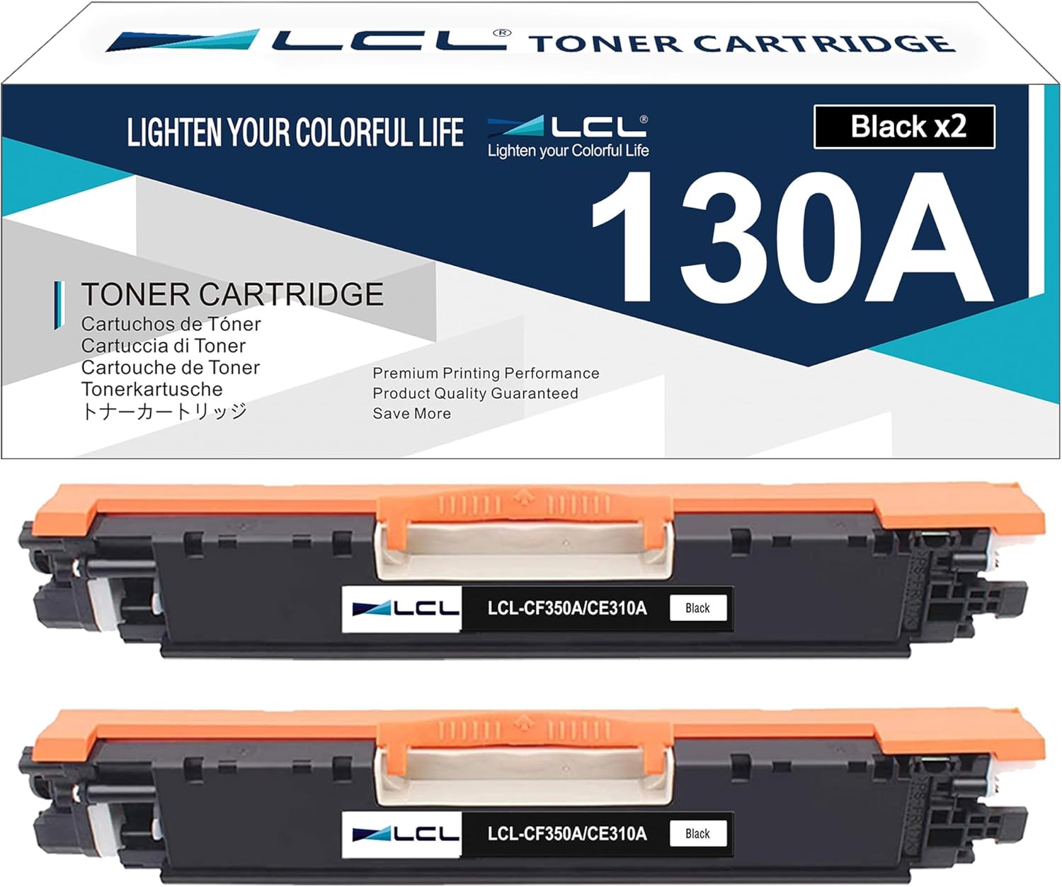 LCL Remanufactured Toner Cartridge Replacement for HP 130A CF350A MFP M176 M176FN M177 M176n M177FW (2-Pack Black)