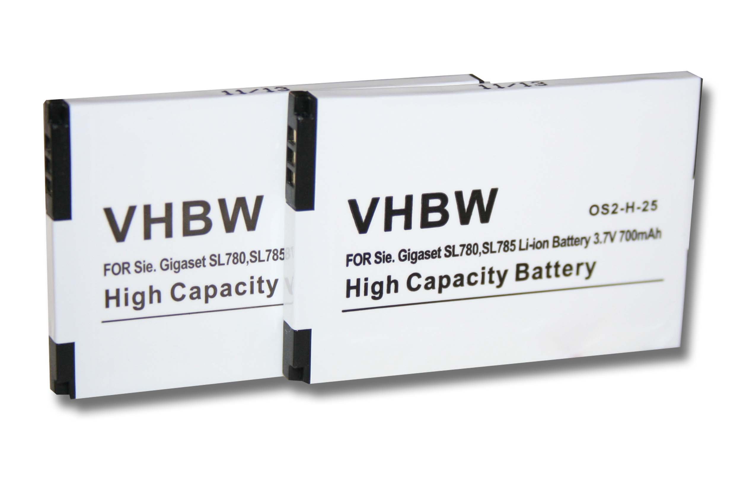vhbw 2x Replacement Battery compatible with Bintec-Elmeg D141 Wireless Landline Phone (700mAh, 3.7V, Li-Ion)