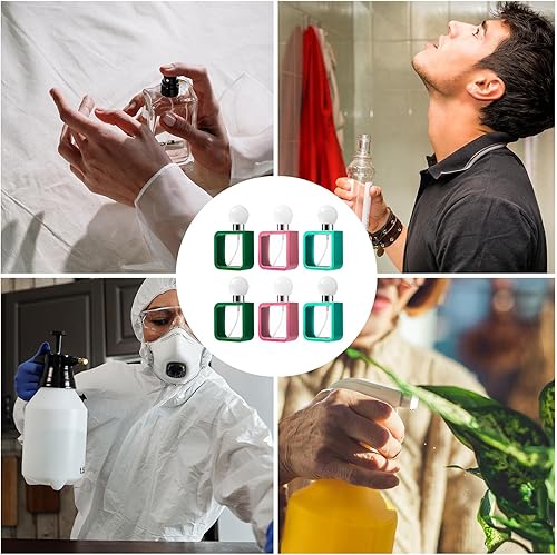 Miniatura 6 de LUTER 6 botellas de aerosol, 1.4 fl oz, atomizador de perfume cuadrado de moda de plástico recargable, botellas de spray fino para viajes, cabello,