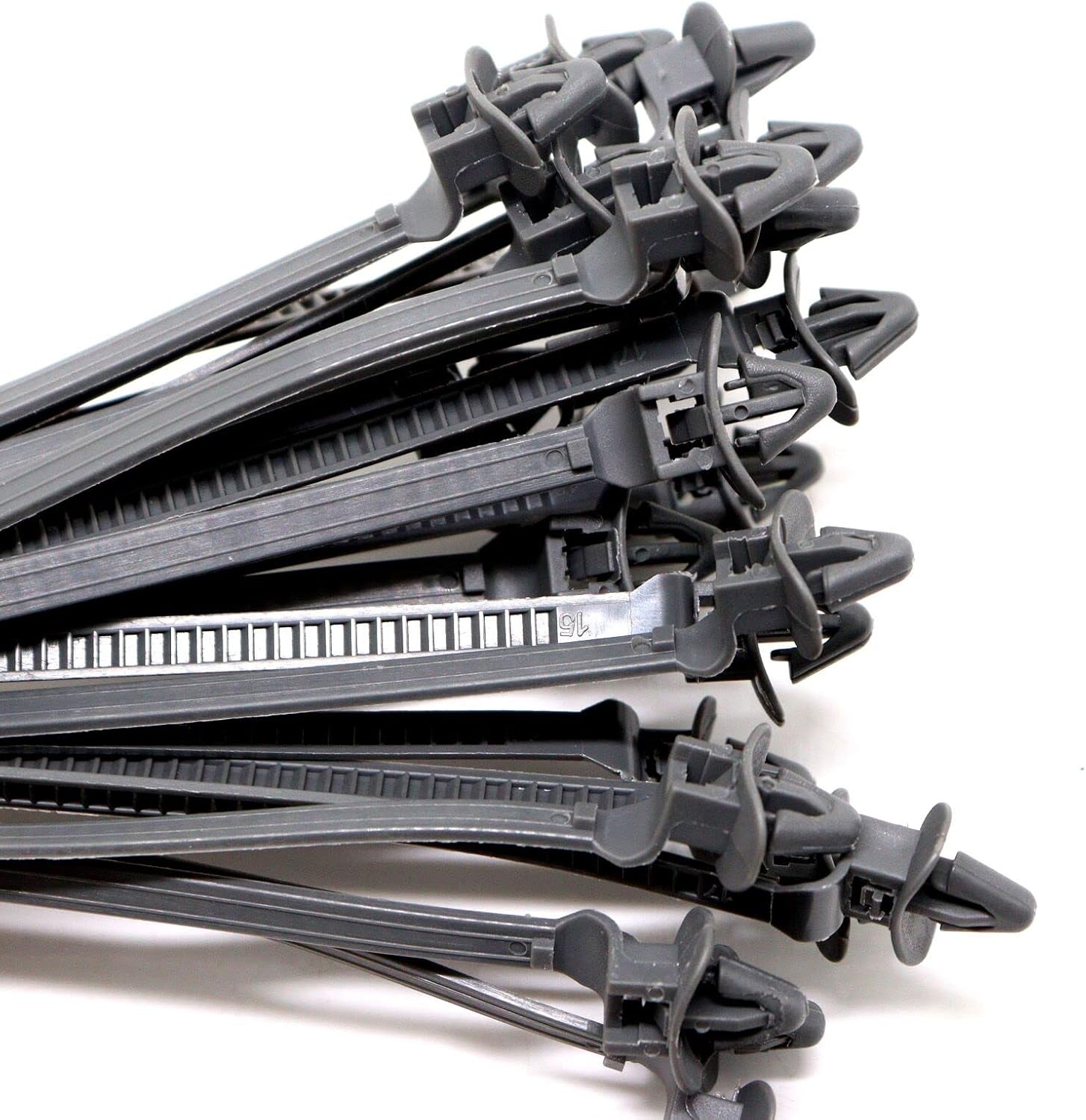 Push Mount Cable Zip Tie, 4 Inch Automotive Wire Loom Clips Zip Tie Holder Nylon Small Zip Tie Anchors Fits 0.3" Holes - 100pcs
