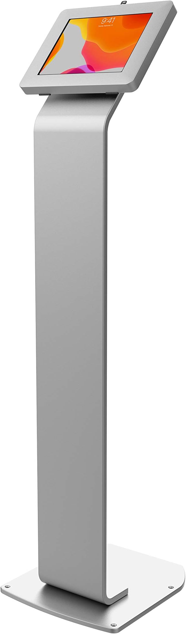 Locking Floor Stand – CTA Premium Locking Floor Stand Kiosk with Heavy-Duty Locking Enclosure for IPad 10th Gen 10.9" IPad 7/8/9 Gen 10.2" IPad Pro 11" Surface Go Galaxy Tab S5E - Silver (PAD-PARAFS)