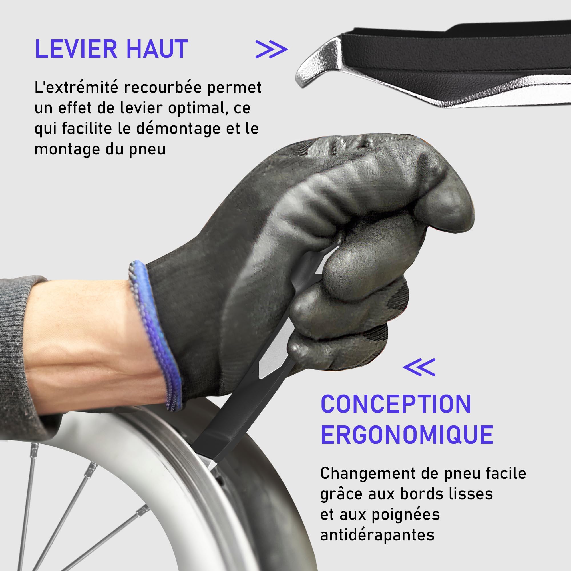 Levier de pneu de vélo de montagne Levier de pneu de vélo en Fiber de Levier de pneu de vélo de montagne Levier de pneu de vélo en Fiber de