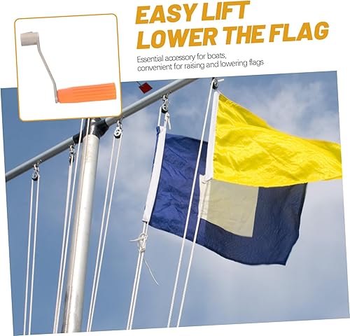 Miniatura 9 de GANAZONO Herramienta de elevación de bandera de cabrestante de mano, manivela de bricolaje, manivela de elevación, manivela para banderas, mango de