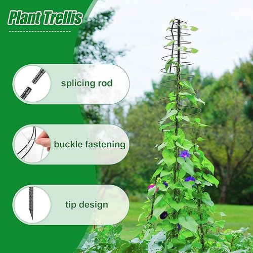 Miniatura 2 de Enrejado para plantas trepadoras al aire libre, 73 pulgadas de alto, enrejado de metal para jardín, para verduras, flores, plantas, soporte de vid