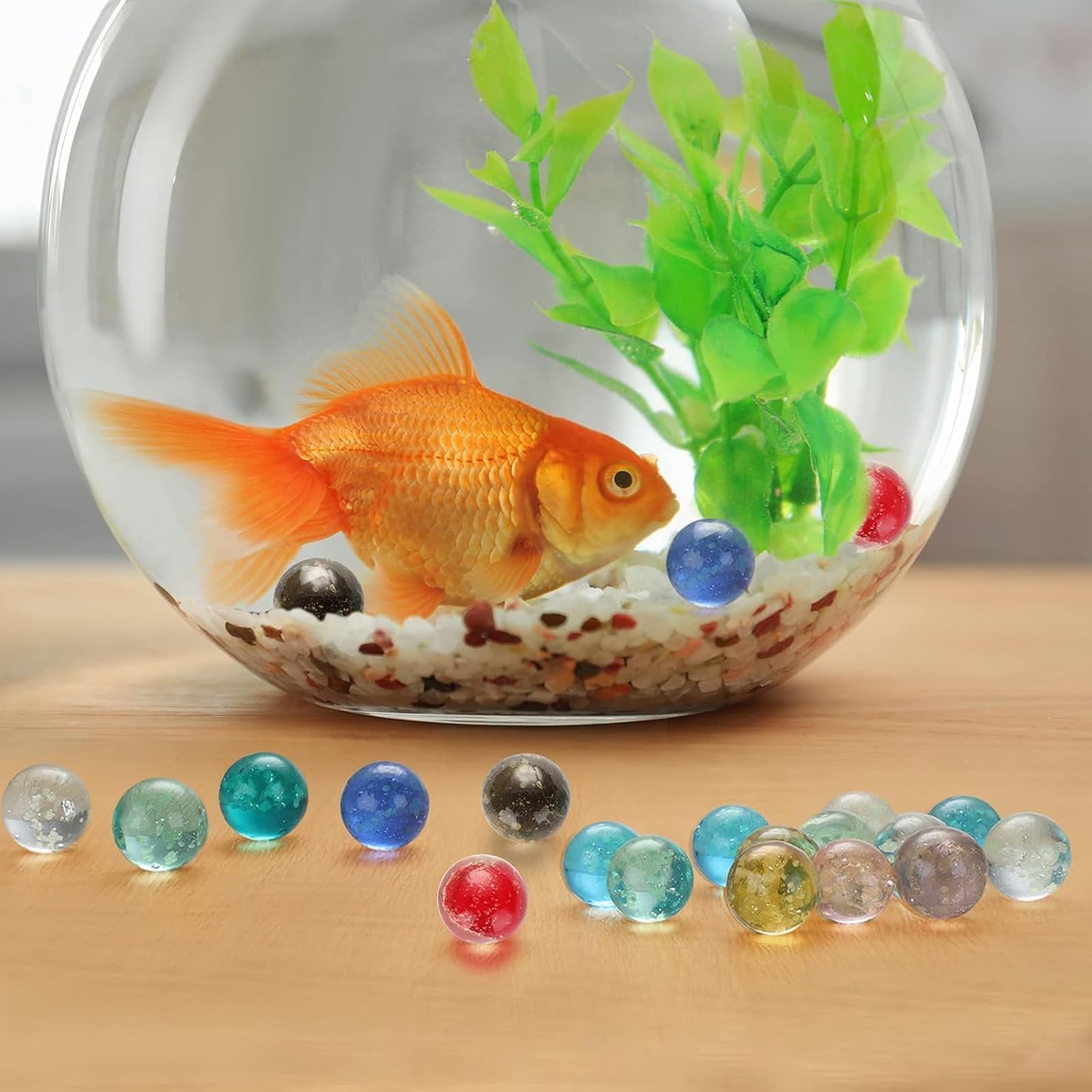 Biglie Vetro Fosforescenti 16 mm Bambini Colorate Sacchetto Pietra Dell'Acquario Perline Riempimento Vasi