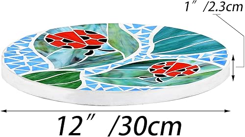 Miniatura 10 de Bieye MSS002 Tiffany - Mosaico de vitrales decorativo para decoración de jardín (12 pulgadas redonda, bienvenida)