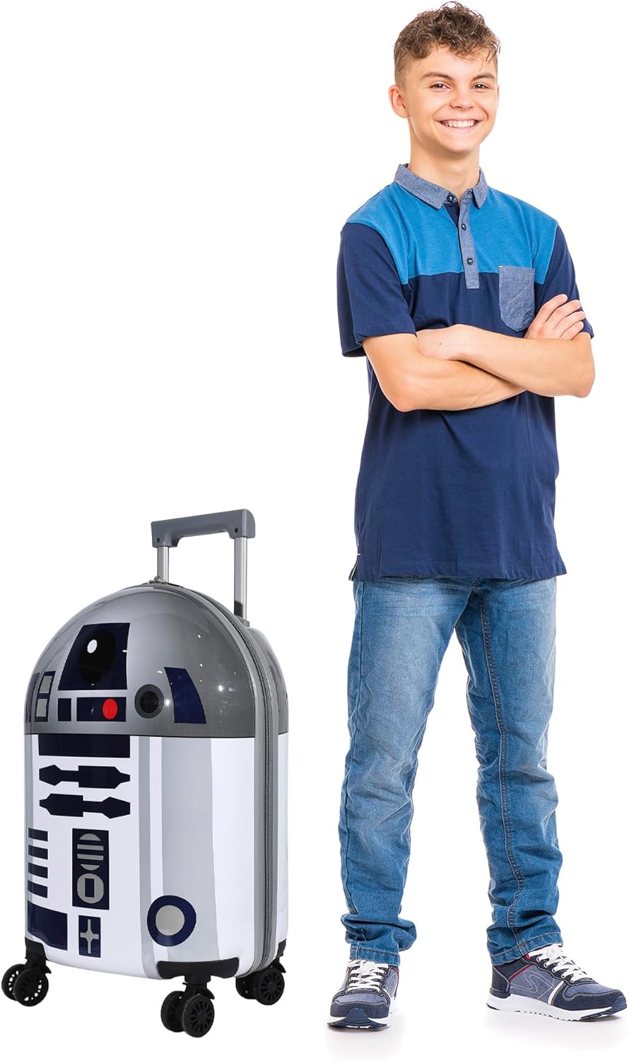 Bioworld Star Wars: Rebels R2D2 light weight 22" Shaped Rolling Luggage