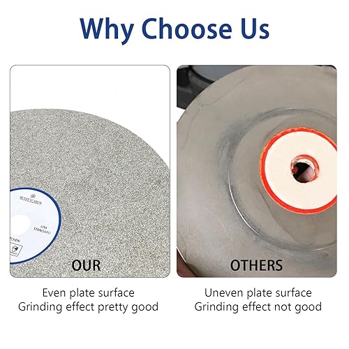 Miniatura 4 de SCOTTCHEN Rueda plana de diamante 8 "x 12" disco de lijado de pulido disco de pulido - grano 80