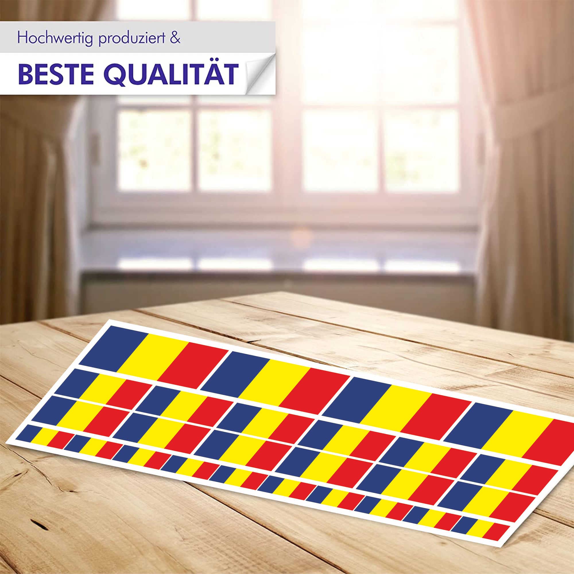 24 Mini-Flaggen-Aufkleber Rumänien – Selbstklebend, Wetterfest & Vielseitig Für Auto, Laptop & Mehr