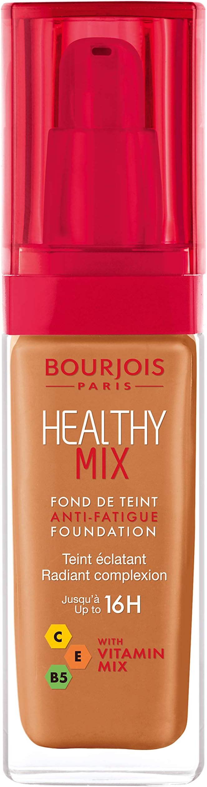 Bourjois Healthy Mix Anti-Fatigue Medium coverage Liquid Foundation 6 Dark Amber, 30ml