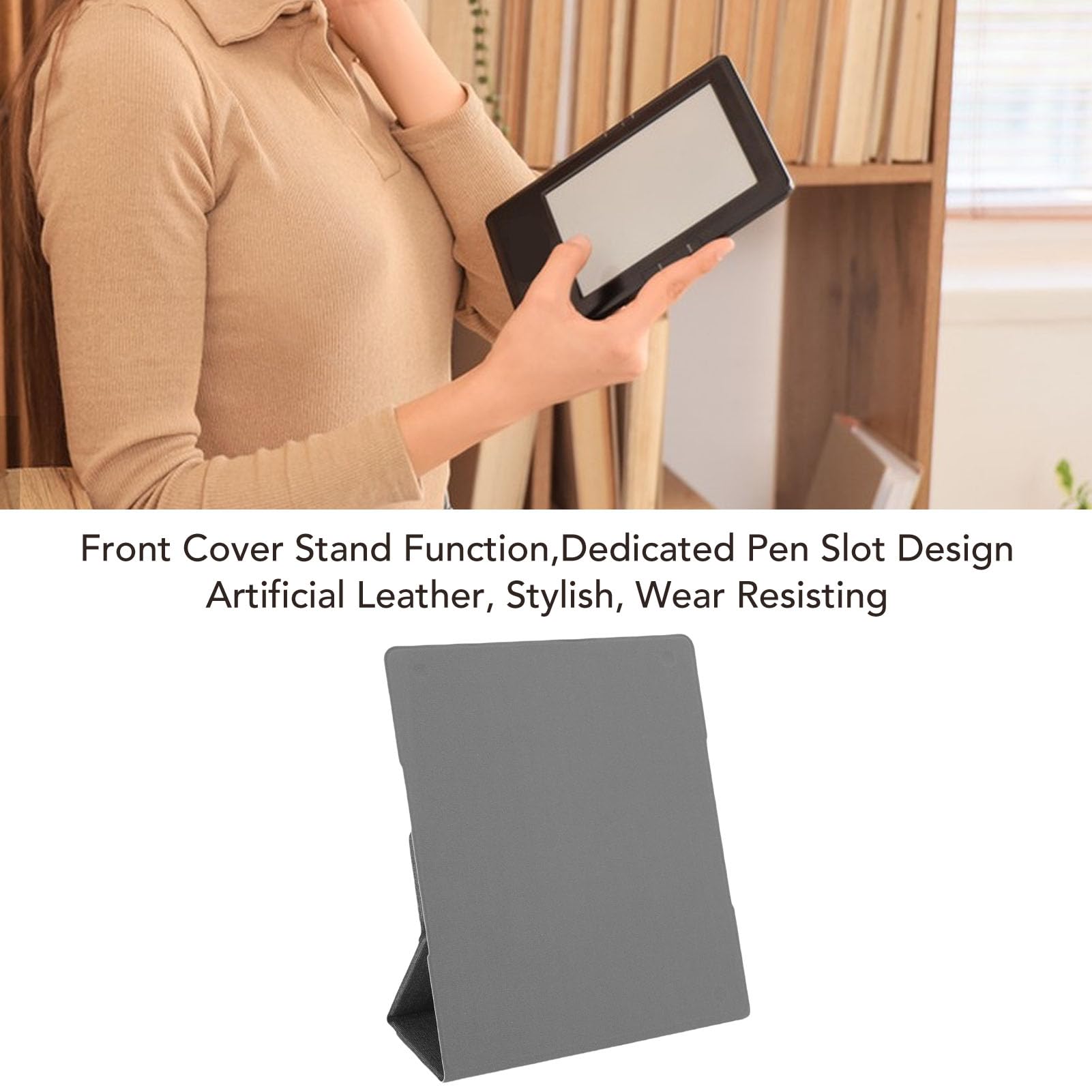 Custodia con Supporto per Kindle Scribe, Resistente All'usura, Compatibile con Kindle Scribe da 10,2 Pollici 2024 2022 (Grey)