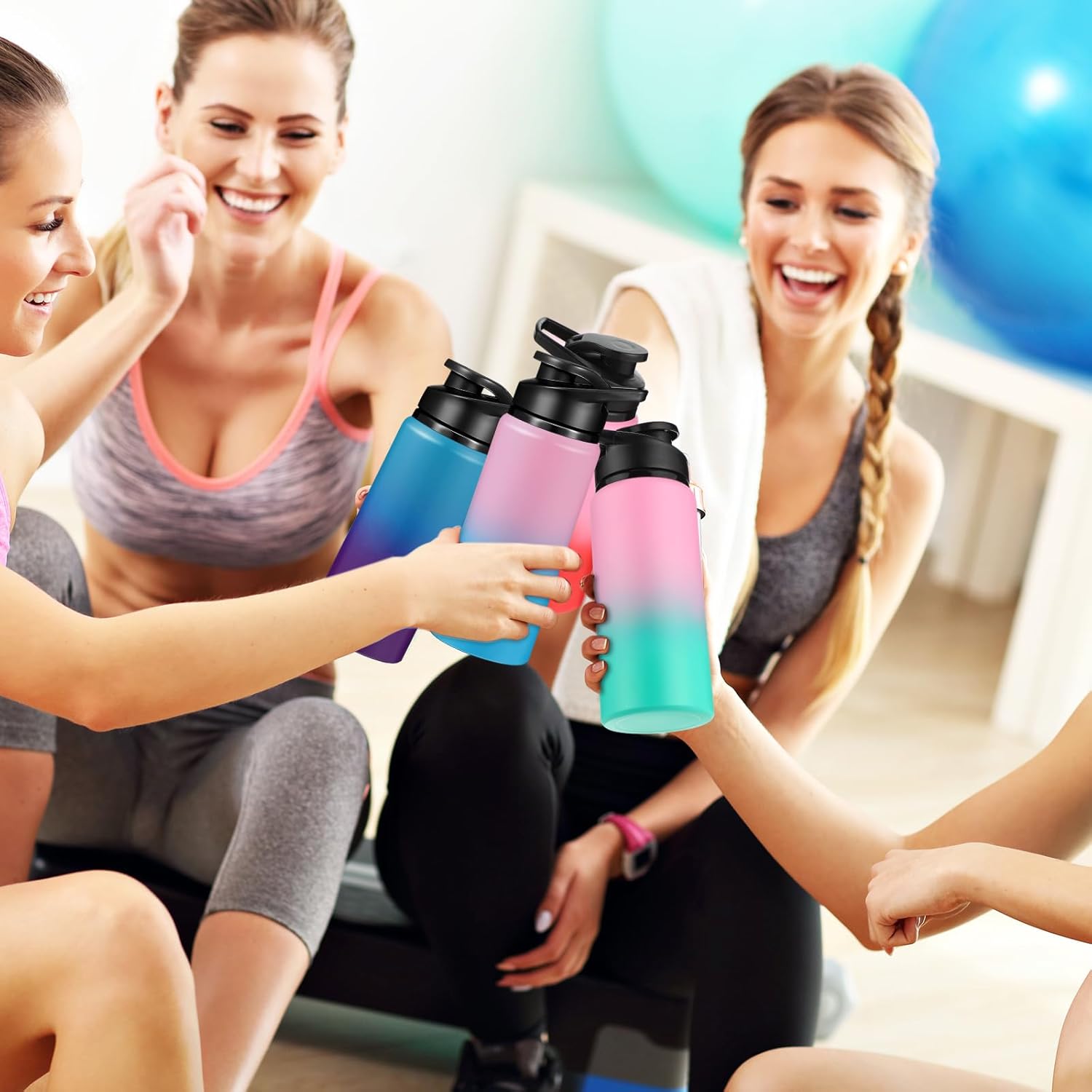 Mimorou 16 Pack Aluminum Water Bottles with Snap Lid Aluminum Reusable Sports Lightweight Leak Proof Water Bottles Bulk for Gym Hiking Cycling Sports Outdoor(20 oz) - Image 6