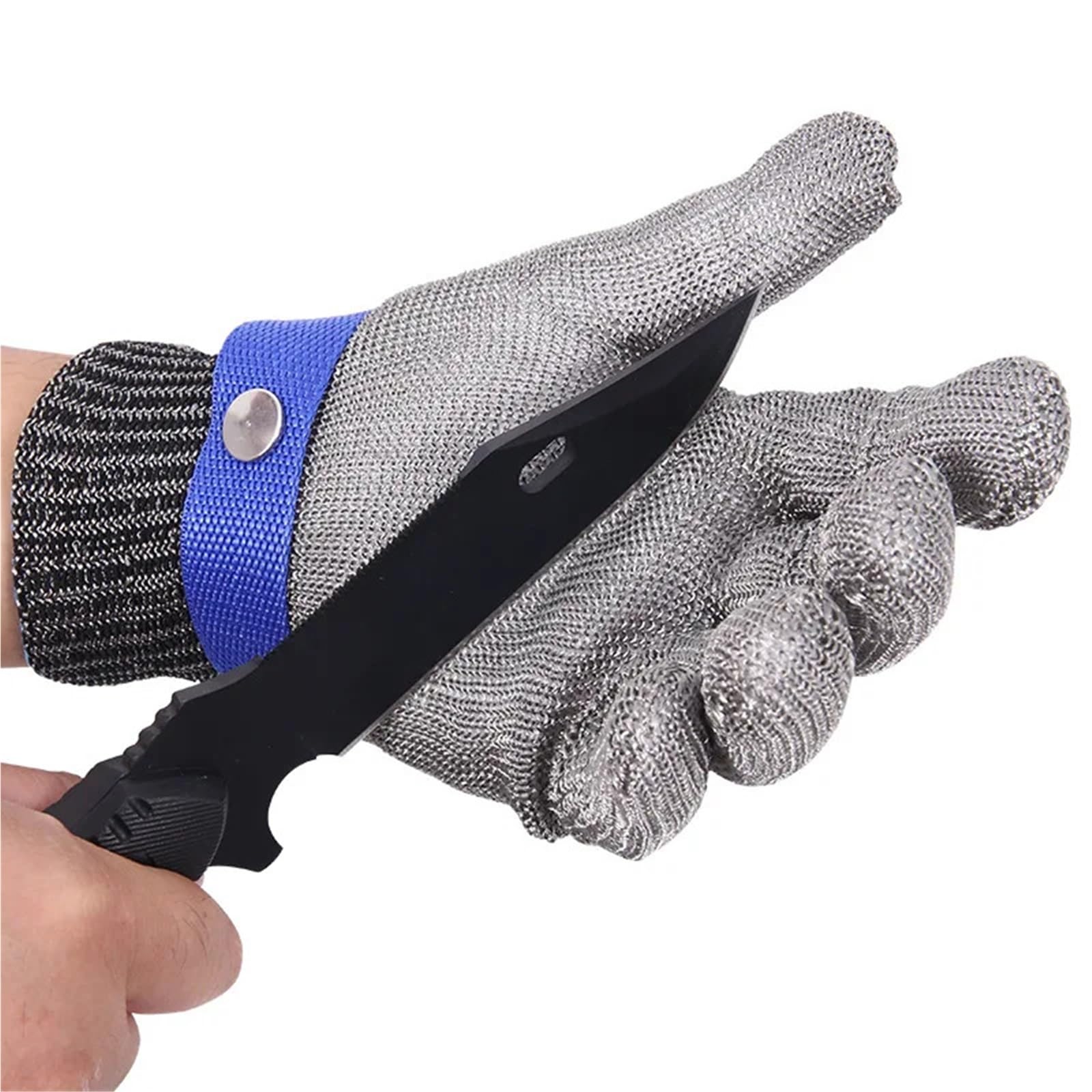 Gants anti-coupures, s de travail anti-coupure (1 pièce) en maille métallique et fil d'acier inoxydable, résistants aux coupures perforations, for la protection viande(Small)