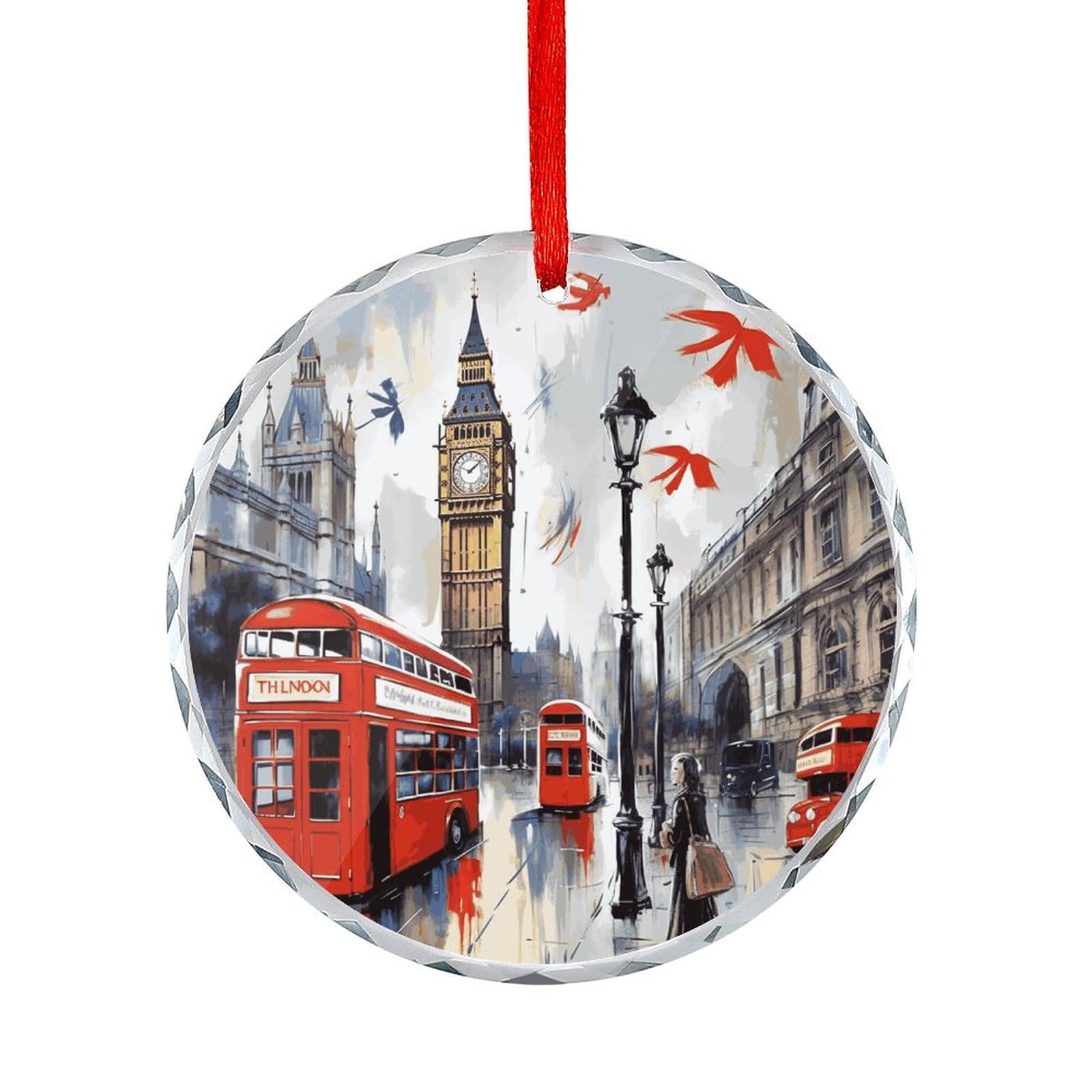 Btcowzrv Style London Round Ornament Hanging Pendant Decor