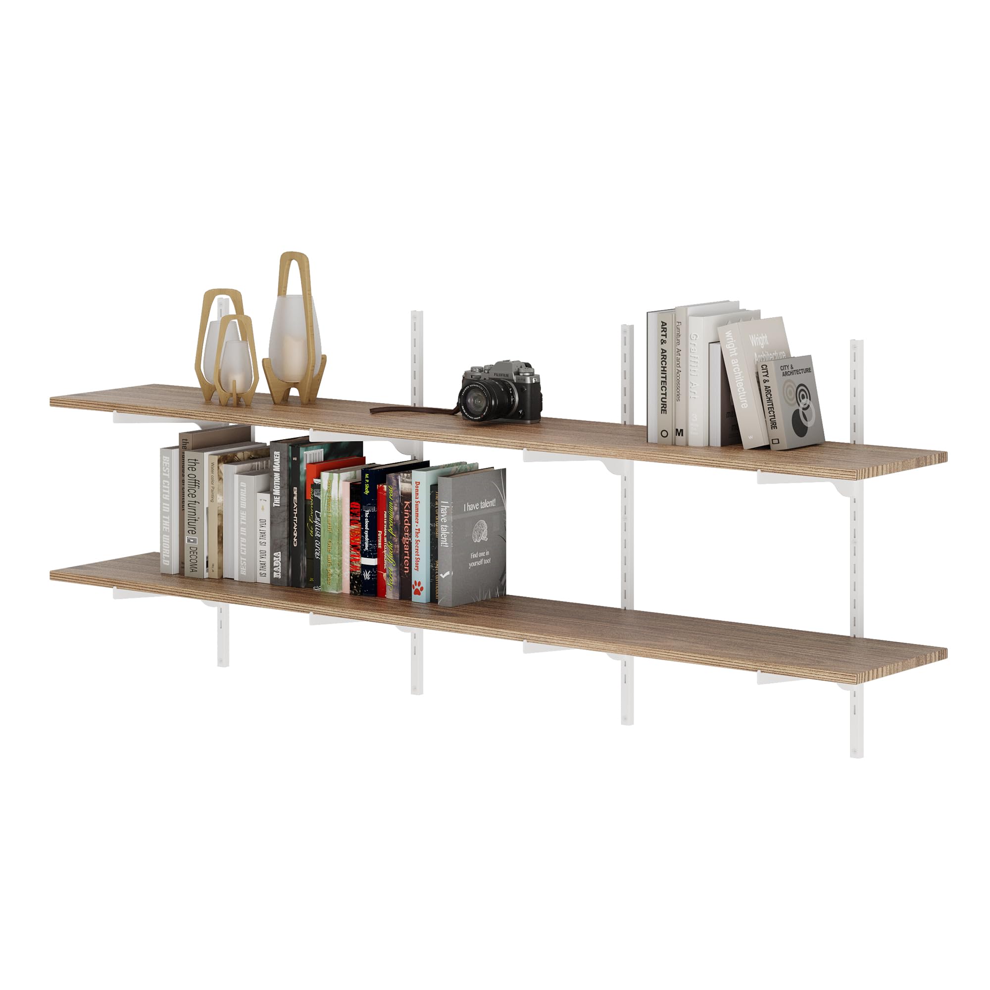 Amazon.com: Wallniture Turin 60 Inch Floating Bookshelf, 10