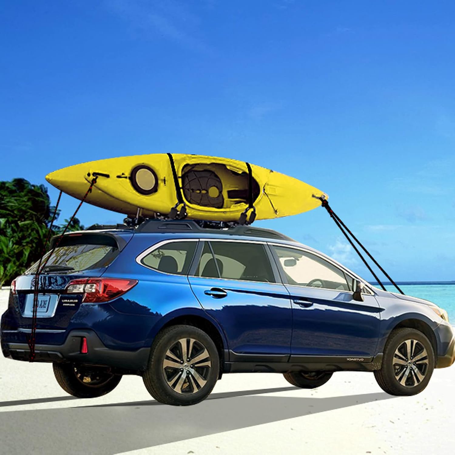 J-Bar Rack 2 Pairs Universal HD Kayak Carrier ，Kayak Roof Rack for 2 Kayaks for Canoe Boat Surf Ski Roof Top Mount On Car SUV Crossbar(2pairs)