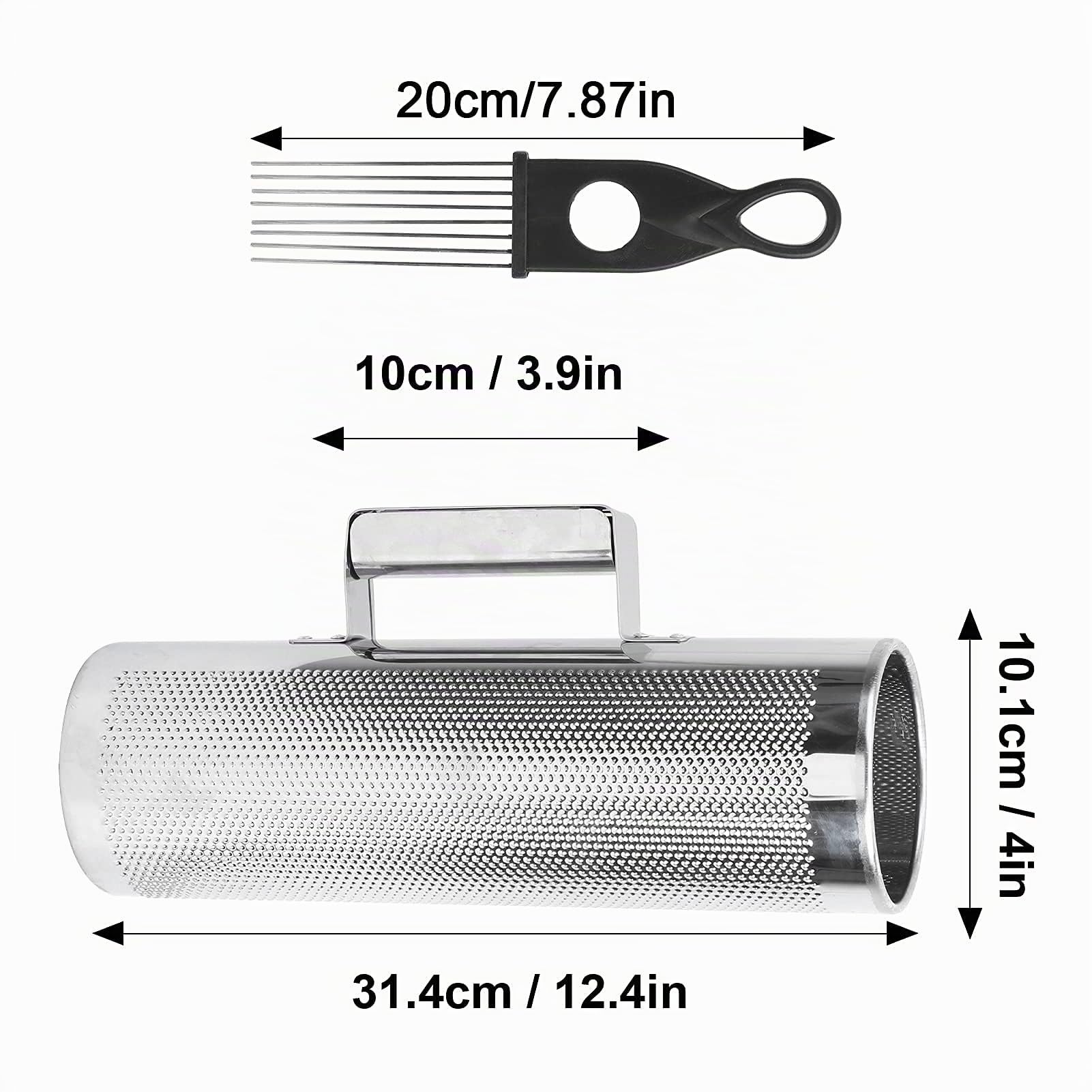 Güiros Acero Inoxidable 4x12in Instrumento Guiro Shaker Instrumento de percusión Orff de aluminio + Raspador Ayudas para la enseñanza de la música