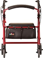 Vista 7 de Nova - Productos Médicos Get Go Petite Rolling Walker, caminador rodante pequeño - 13 libras., 4209CRD, Rojo, 1, 1