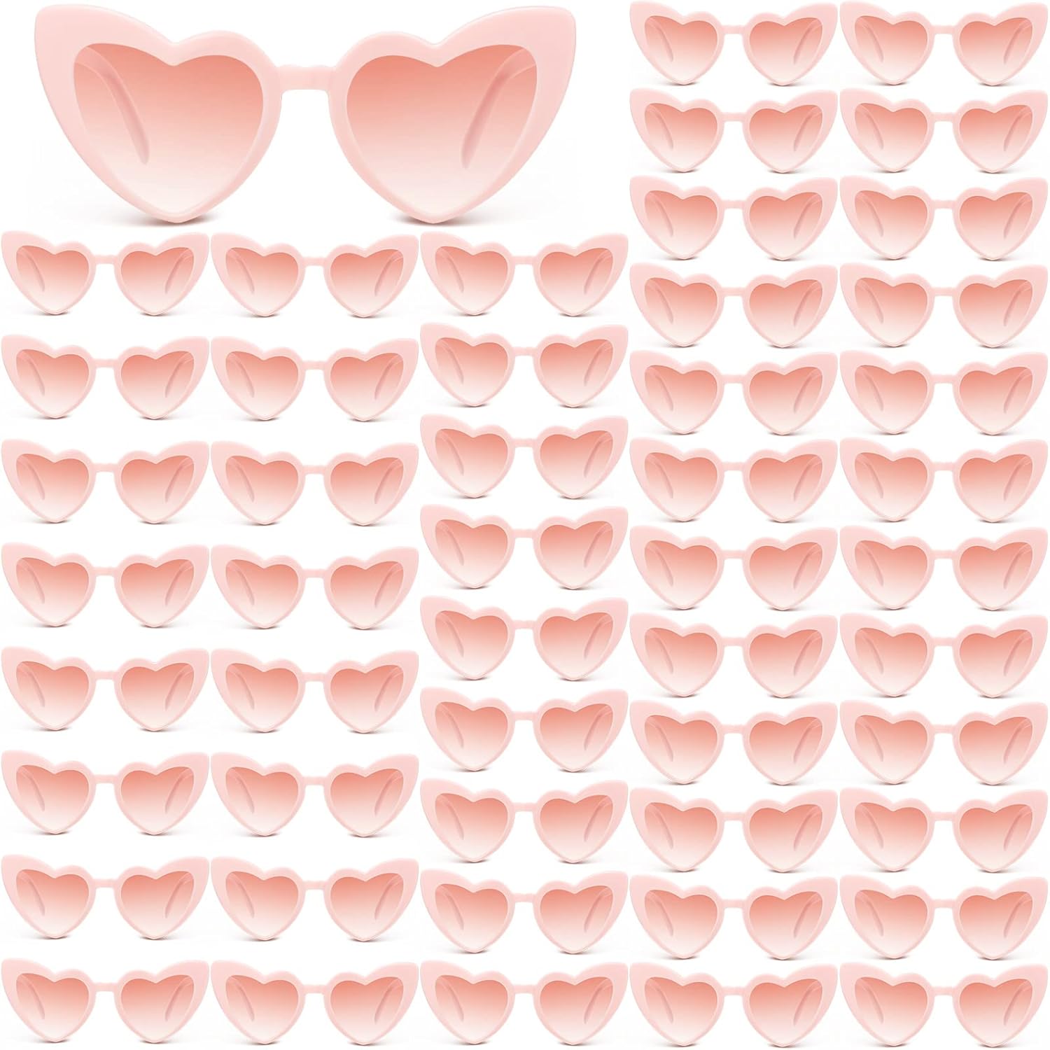 Sieral 50 Pairs Heart Shaped Sunglasses Vintage Heart Sunglass Bride Women's Sunglasses Retro Glasses for Wedding Party
