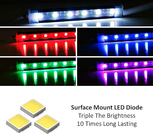 Miniatura 3 de iJDMTOY Kit de iluminación ambiental de 8 piezas de ajuste universal con 48 LED RGB multicolor LED para la bahía del motor o debajo del coche con